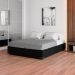 Cama Box Casal Joe Suede Preto com Colchão Guldi Mola Ensacada Original Macio (25x138x188) Azul e Branco