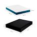 Cama Box Casal Joe Suede Preto com Colchão Guldi Mola Ensacada Original Macio (25x138x188) Azul e Branco
