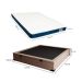 Cama Box Casal Martin Premium Linho Cru com Colchão Guldi Duplo Plus D28 (16x138x188) Branco e Azul
