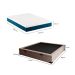 Cama Box Casal Martin Premium Linho Cru com Colchão Guldi Mola Ensacada Guldi Original Firme (25x138x188) Azul e Branco