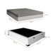 Cama Box Casal Martin Premium Revestimento Sintético Branco com Colchão Guldi Dream Mola Ensacada (30x138x188) Cinza e Branco