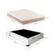 Cama Box Casal Martin Premium Revestimento Sintético Branco com Colchão Guldi Massageador Quântico Molas Ensacadas (30x138x188) Branco e Bege