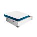Cama Box Casal Martin Premium Revestimento Sintético Branco com Colchão Guldi Mola Ensacada Guldi Original Firme (25x138x188) Azul e Branco