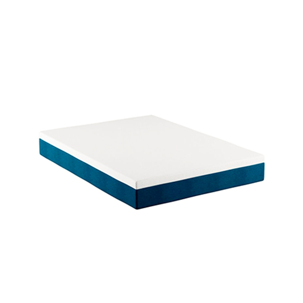 Cama Box Casal Martin Premium Revestimento Sintético Branco com Colchão Guldi Mola Ensacada Guldi Original Firme (25x138x188) Azul e Branco