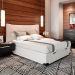Cama Box Casal Martin Premium Revestimento Sintético Branco com Colchão Guldi Mola Ensacada Original Macio (25x138x198) Azul e Branco