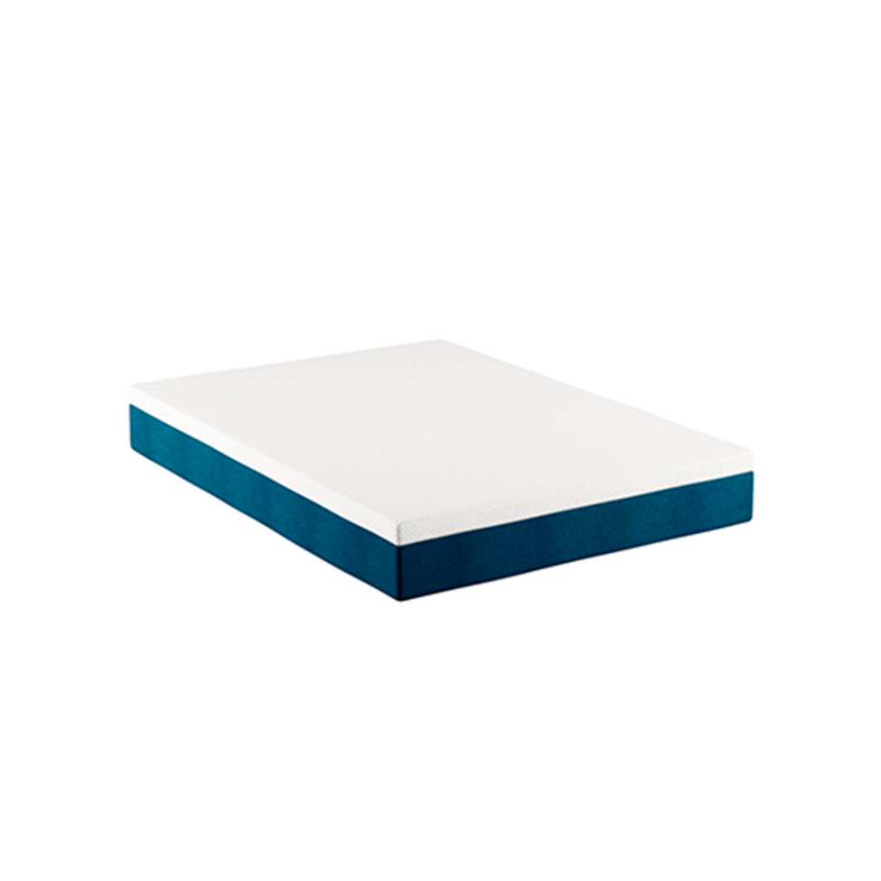 Cama Box Casal Martin Premium Revestimento Sintético Branco com Colchão Guldi Mola Ensacada Original Macio (25x138x198) Azul e Branco