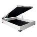 Cama Box Casal Martin Premium Revestimento Sintético Branco com Colchão Guldi Mola Ensacada Original Macio (25x138x198) Azul e Branco