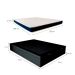 Cama Box Casal Martin Premium Revestimento Sintético Preto com Colchão Guldi Espuma D28 Duplo 12cm (12x138x188) Azul e Branco