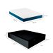 Cama Box Casal Martin Premium Revestimento Sintético Preto com Colchão Guldi Mola Ensacada Original Firme (25x138x188) Azul e Branco