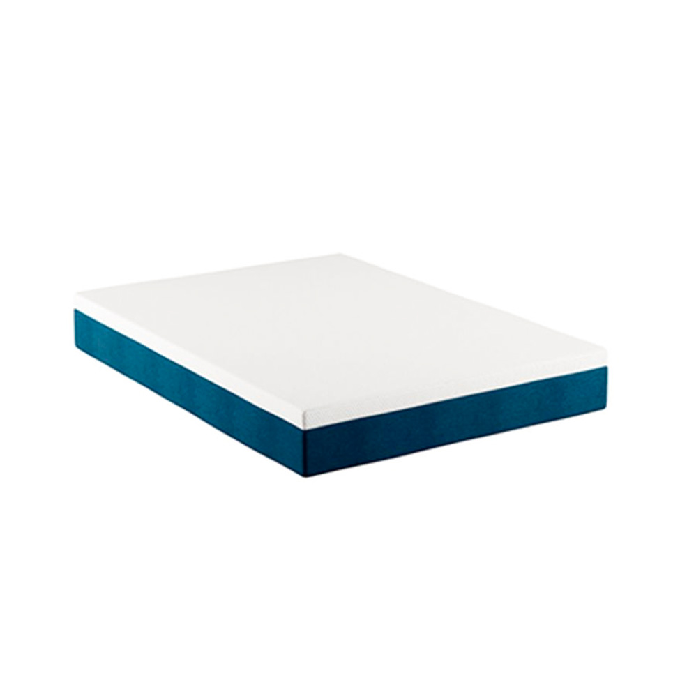 Cama Box Casal Martin Premium Revestimento Sintético Preto com Colchão Guldi Mola Ensacada Original Firme (25x138x188) Azul e Branco