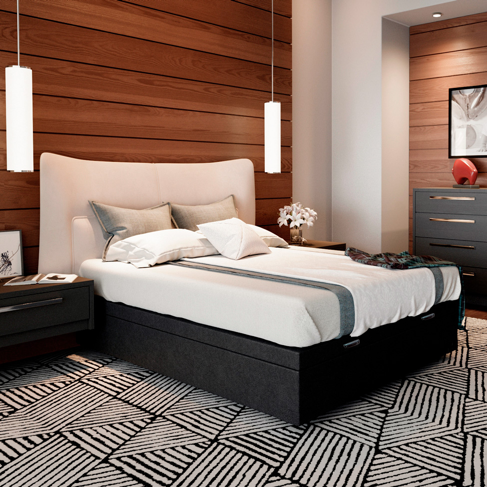 Cama Box Casal Martin Premium Revestimento Sintético Preto com Colchão Guldi Mola Ensacada Original Macio (25x138x188) Azul e Branco