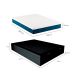 Cama Box Casal Martin Premium Revestimento Sintético Preto com Colchão Guldi Mola Ensacada Original Macio (25x138x188) Azul e Branco