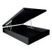 Cama Box Casal Martin Premium Revestimento Sintético Preto com Colchão Guldi Mola Ensacada Original Macio (25x138x188) Azul e Branco