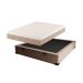 Cama Box Casal Martin Premium Suede Bege com Colchão Guldi Massageador Quântico Molas Ensacadas (30x138x188) Branco e Bege