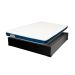 Cama Box Casal Martin Premium Suede Preto com Colchão Guldi Duplo Plus D28 (16x138x188) Branco e Azul