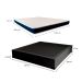 Cama Box Casal Martin Premium Suede Preto com Colchão Guldi Espuma D28 Duplo 12cm (12x138x188) Azul e Branco