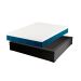 Cama Box Casal Martin Premium Suede Preto com Colchão Guldi Mola Ensacada Original Firme (25x138x188) Azul e Branco