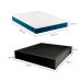 Cama Box Casal Martin Premium Suede Preto com Colchão Guldi Mola Ensacada Original Firme (25x138x188) Azul e Branco