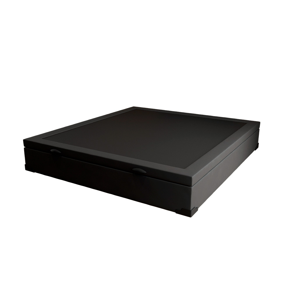 Cama Box Casal Martin Premium Suede Preto com Colchão Guldi Mola Ensacada Original Firme (25x138x188) Azul e Branco