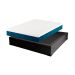 Cama Box Casal Martin Premium Suede Preto com Colchão Guldi Mola Ensacada Original Macio (25x138x188) Azul e Branco