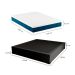 Cama Box Casal Martin Premium Suede Preto com Colchão Guldi Mola Ensacada Original Macio (25x138x188) Azul e Branco