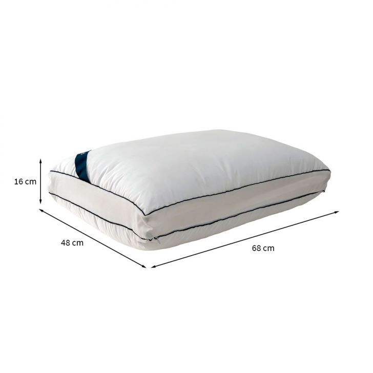 Cama Box Casal com Baú Azul com Colchão Guldi Dream Mola Ensacada (30x138x188) e 2 Travesseiros Guldi Dream Branco e Azul