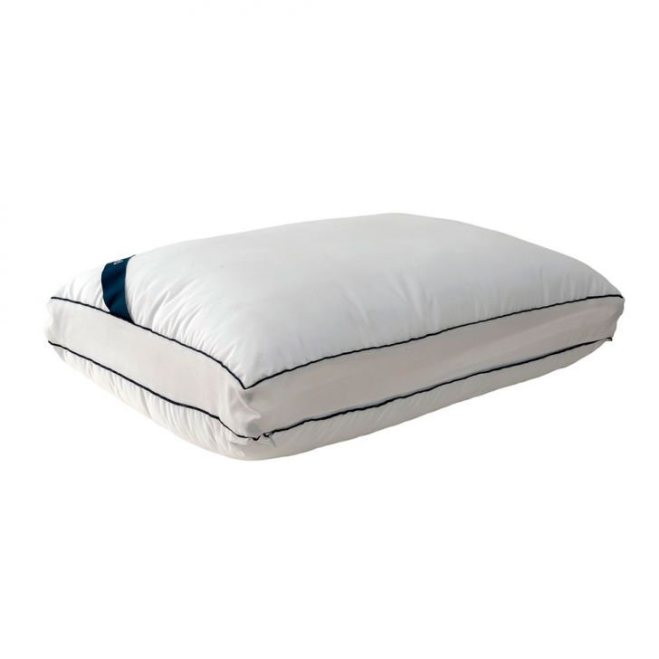 Cama Box Casal com Baú Azul com Colchão Guldi Dream Mola Ensacada (30x138x188) e 2 Travesseiros Guldi Dream Branco e Azul