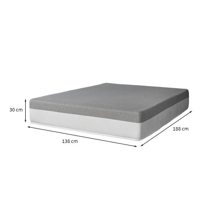 Cama Box Casal com Baú Azul com Colchão Guldi Dream Mola Ensacada (30x138x188) Cinza e Branco