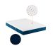 Cama Box Casal com Colchão Mola Ensacada Firme Guldi Natural e Azul