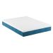 Cama Box Casal com Colchão Mola Ensacada Guldi Macio Branco e Azul