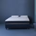 Cama Box Casal com Colchão Mola Ensacada Guldi Macio e 2 Travesseiros Guldi Nasa Viscoelástico Azul e Branca
