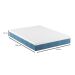 Cama Box Casal com Colchão Mola Ensacada Guldi Macio e 2 Travesseiros Guldi Nasa Viscoelástico Natural, Azul e Branca