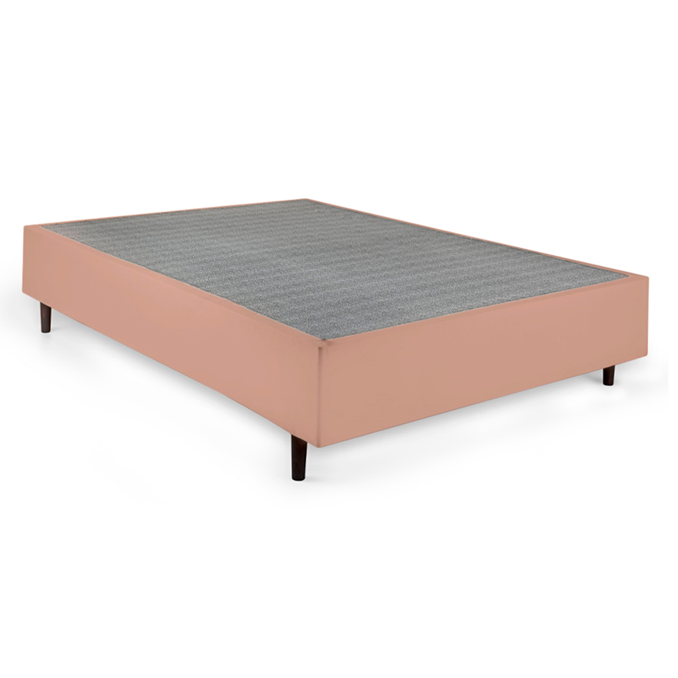 Cama Box Casal com Colchão Mola Ensacada Macio Guldi Natural e Azul