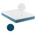 Cama Box Casal com Colchão Mola Ensacada Macio Guldi Natural e Azul