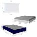 Cama Box King Azul com Colchão Guldi Dream Mola Ensacada (30x193x203) e 2 Travesseiros Guldi Soft Nasa Cinza e Branco