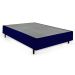 Cama Box King Azul com Colchão Guldi Dream Mola Ensacada (30x193x203) e 2 Travesseiros Guldi Soft Nasa Cinza e Branco