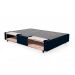 Cama Box King Com Guarda Objetos Azul com Colchão Guldi Dream Mola Ensacada (30x193x203) e 2 Travesseiros Guldi Dream Branco e Azul