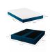 Cama Box King Joe Linho Azul Marinho com Colchão Guldi Mola Ensacada Original Macio (25x193x203) Azul e Branco