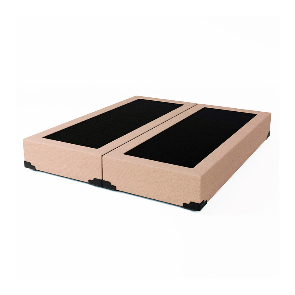 Cama Box King Joe Linho Bege com Colchão Guldi Massageador Quântico Molas Ensacadas (30x193x203) Branco e Bege