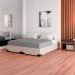Cama Box King Joe Linho Cru com Colchão Guldi Duplo Plus D28 (16x193x203) Branco e Azul