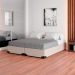 Cama Box King Joe Linho Cru com Colchão Guldi Espuma D28 Duplo 12cm (12x193x203) Azul e Branco