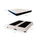 Cama Box King Joe Linho Cru com Colchão Guldi Espuma D28 Duplo 12cm (12x193x203) Azul e Branco