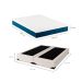 Cama Box King Joe Linho Cru com Colchão Guldi Mola Ensacada Original Macio (25x193x203) Azul e Branco