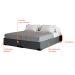 Cama Box King Joe Linho Grafite com Colchão Guldi Dream Mola Ensacada (30x193x203) Cinza e Branco