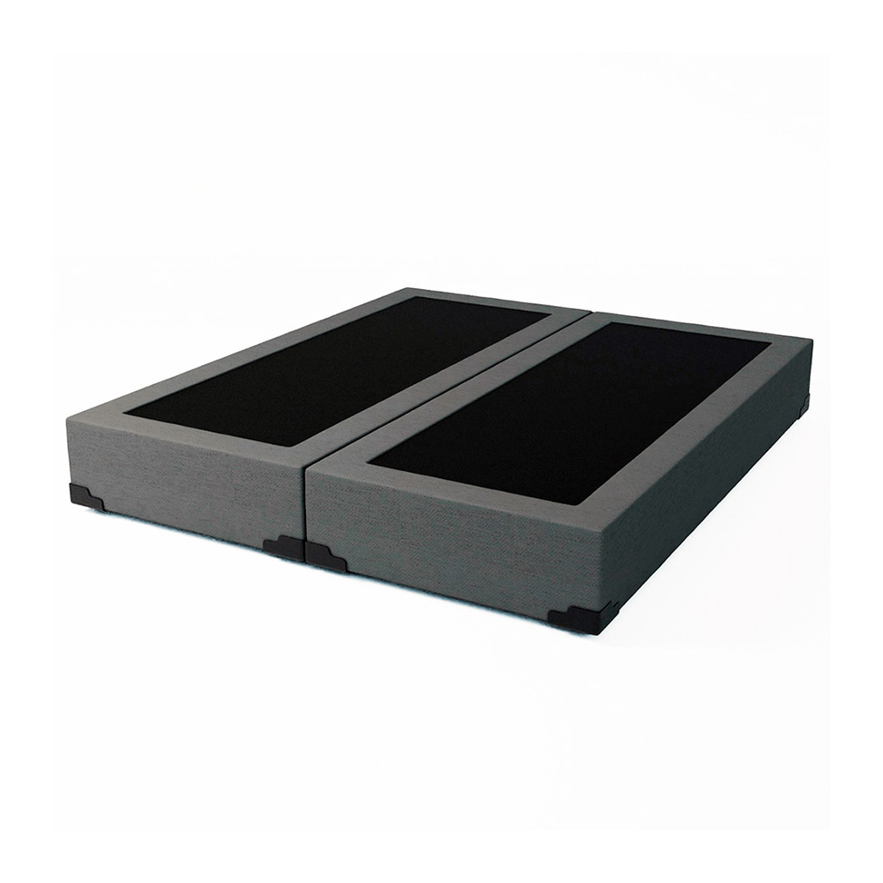 Cama Box King Joe Linho Grafite com Colchão Guldi Dream Mola Ensacada (30x193x203) Cinza e Branco