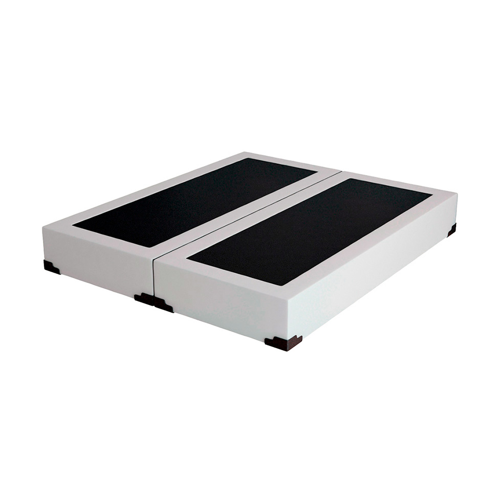 Cama Box King Joe Revestimento Sintético Branco com Colchão Guldi Massageador Quântico Molas Ensacadas (30x193x203) Branco e Bege