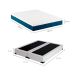 Cama Box King Joe Revestimento Sintético Branco com Colchão Guldi Mola Ensacada Original Firme (25x193x203) Azul e Branco