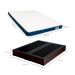Cama Box King Joe Revestimento Sintético Preto com Colchão Guldi Duplo Plus D28 (16x193x203) Branco e Azul