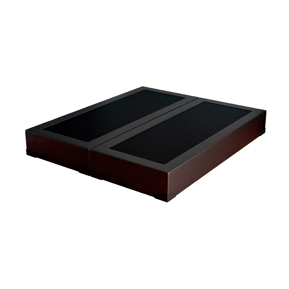 Cama Box King Joe Revestimento Sintético Preto com Colchão Guldi Espuma D28 Duplo 12cm (12x193x203) Azul e Branco