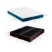Cama Box King Joe Revestimento Sintético Preto com Colchão Guldi Mola Ensacada Original Firme (25x193x203) Azul e Branco